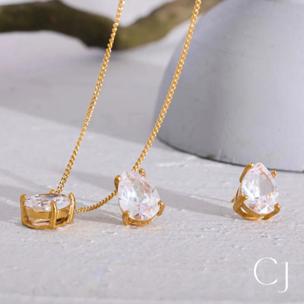 Boucles d'oreille acier inoxydable et Zircon