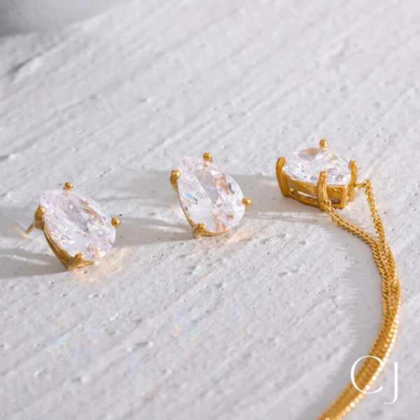 Boucles d'oreille acier inoxydable et Zircon