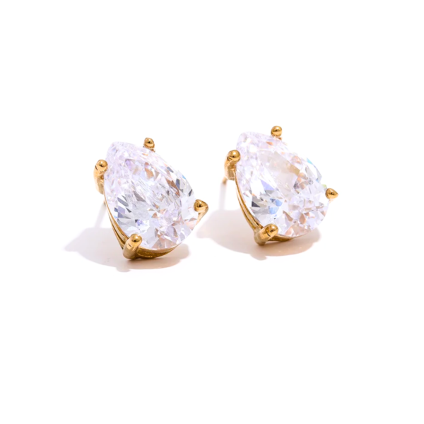 Boucles d'oreille acier inoxydable et Zircon