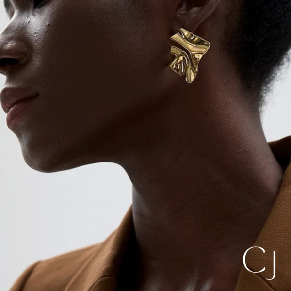 Boucles d'oreilles acier inoxydable feuille