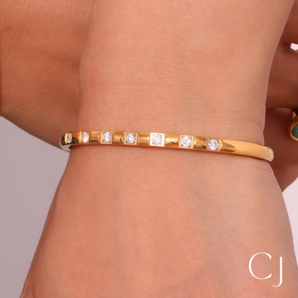 Bracelet Jonc en acier inoxydable Zircon