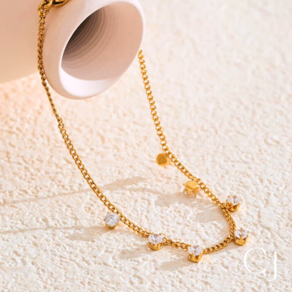 Bracelet pierres de Zircon acier inoxydable