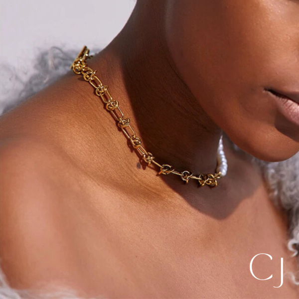 Collier Maillon et perles de culture
