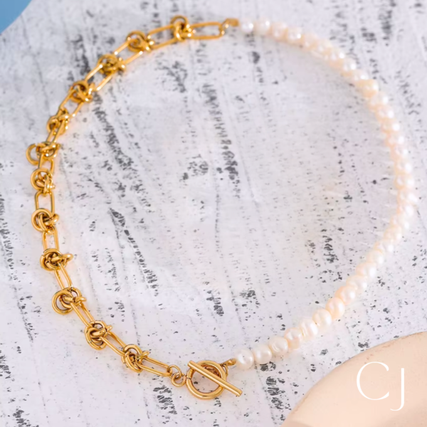 Collier Maillon et perles de culture