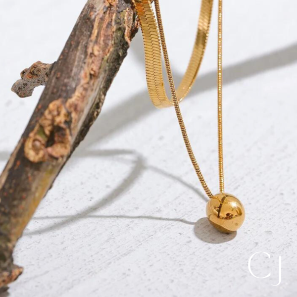 Collier double goutte acier inoxydable